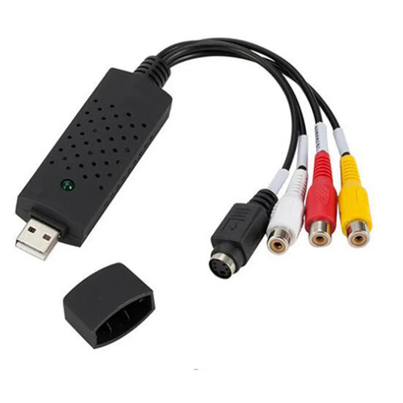 2PCS USB 2.0 Video Audio Converter Capture Card Easy Cap Video Audio Converter TV DVD VHS Audio Capture Adapter Card TV Video Qme