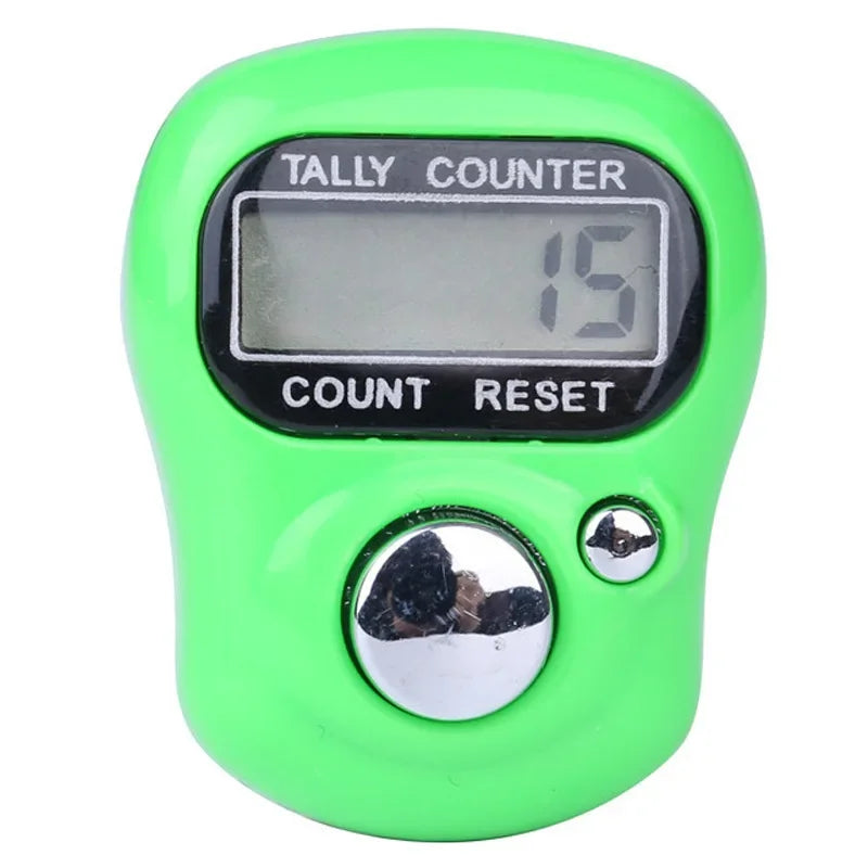 Mini Finger Counter Islamic Bead 5 Digital LED Electronic Handheld Tally Counter Clicker Counter Ring Qme green