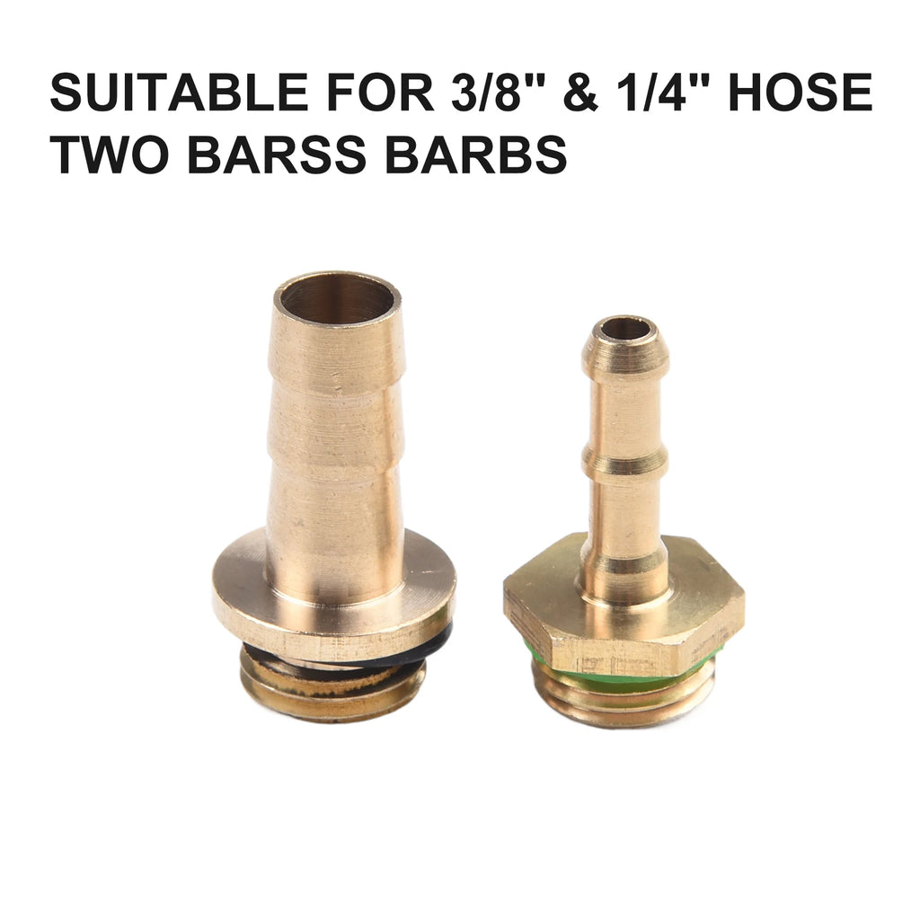 Brass Barb Sprayer Replacement Backpack Sprayer Tools 1/4" 3/8" Brass Barb Connector With Shut Off Valve & 2 Hose Clamps Qme