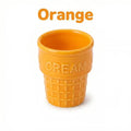 Colorful Ceramic Ice Cream Cups Dessert Coffee Mug With Waffle Cone Design Cute Aesthetic For Home Cafe Afternoon Tea Party Use Qme Orange 1