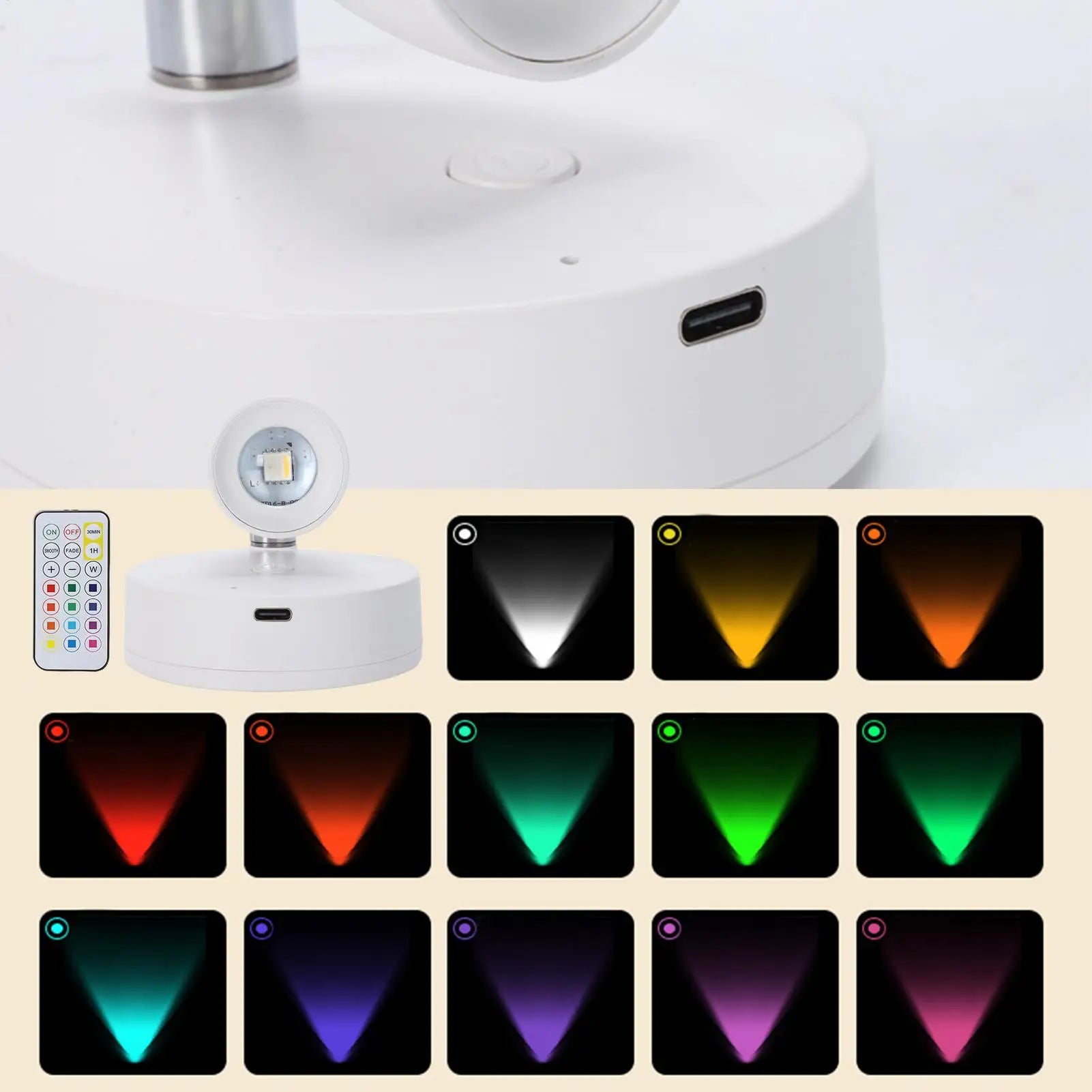 Planter Accent LED Spotlights Indoor Rechargeable Wireless Plant Qme