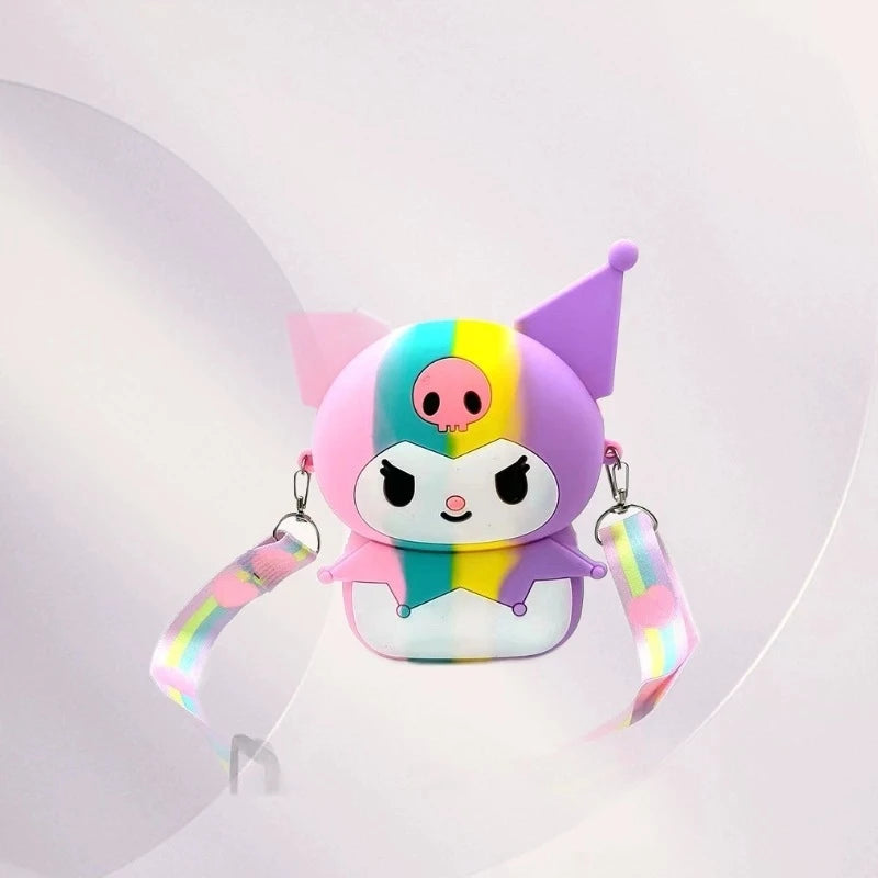 Kuroomi Cute Cat-shaped Silicone Coin Purse Multi-color Strap Qme