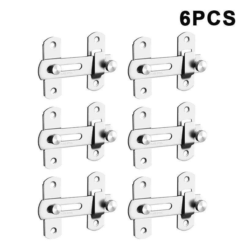 Thick Stainless Steel Door Latch Lock Hardware Gate Latches Anti Theft Easy Install For Home Bathroom Cabinet Doors Qme 6PCS