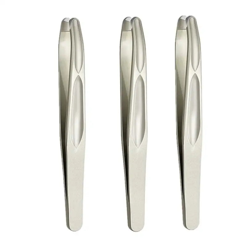 Round Head Facial Hair Removal Tweezer 1 Premium Precision Eyebrow Qme Gold 3pcs