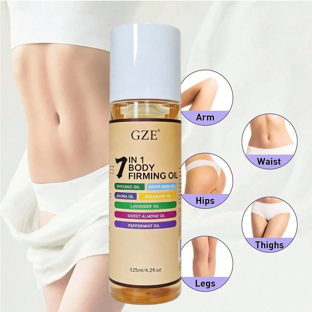 GZE 7 IN 1 BODY FIRMING OIL - Hydrate & Nourish Light Beige/Hair, Unisex, Moisturizes And Smoothes Body Oil, Essential Oil Qme