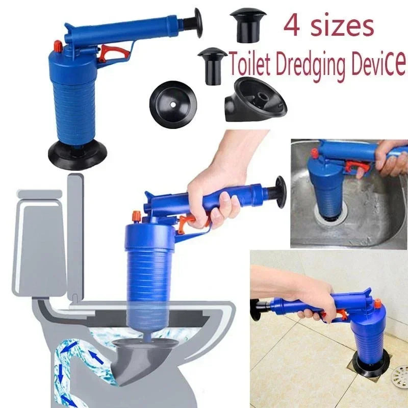 High Pressure Toilet Plunger Pump Drain Clog Remover Sink Floor Drain Cleaner Powerful Dredging Tool For Household Use Qme