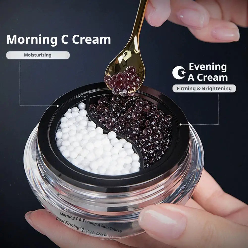 Day Night Dual Firming Essence Cream Set Vitamin C White Truffle Day Cream Retinol Black Truffle Night Cream Smooth Refresh Qme