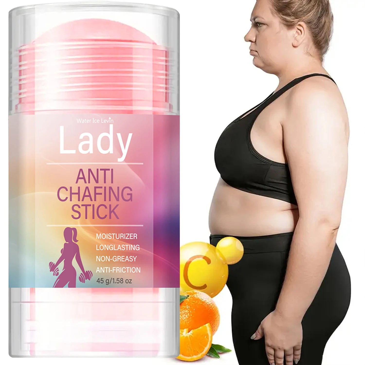 Non-Greasy Anti-Friction Stick for Ladies, Moisturizing Anti Chafing Skin Care Qme