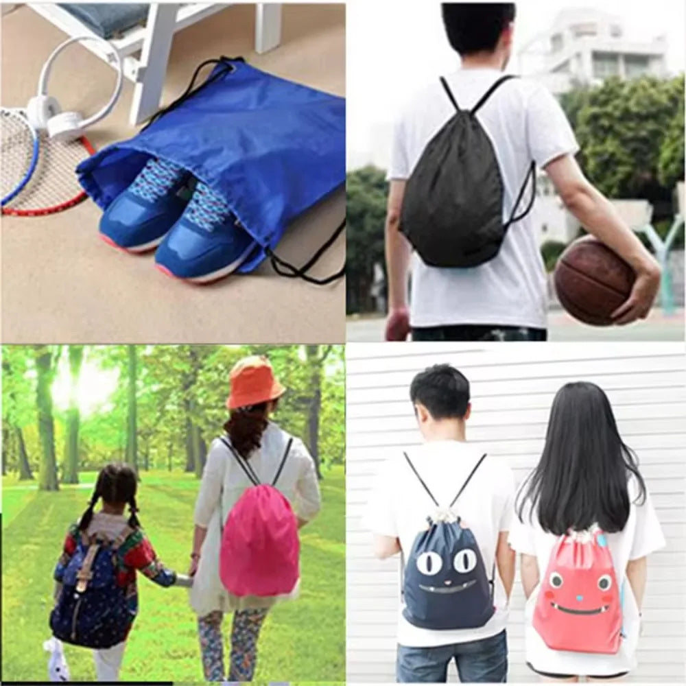 Waterproof Gym Bag Drawstring Sack Fitness Travel Outdoor Backpack Qme