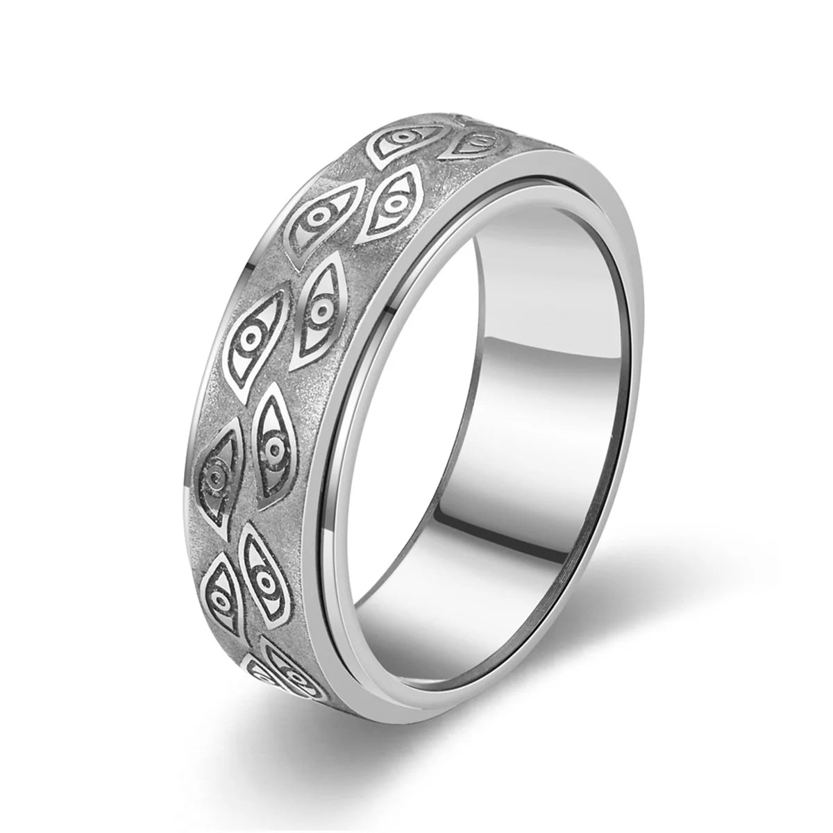 Vintage The Carved Eye Of God Mens Stress Ring Rotating Anxiety Stainless Steel Fidget Spinner Rings Anillos De Ansiedad Rings Qme yin 6