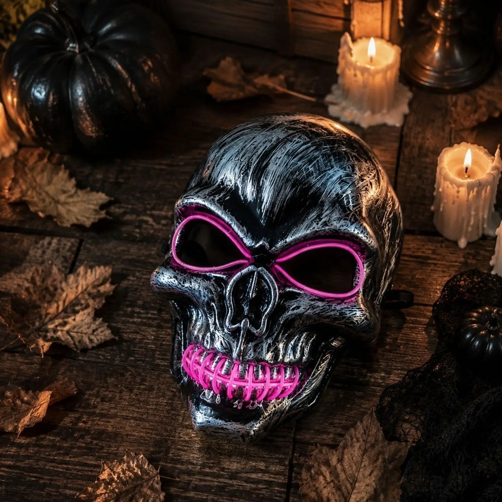 Halloween Skull Stitched Mouth Wire Mask Horror Full Face Cosplay Masquerade Party Costume Accessories Qme