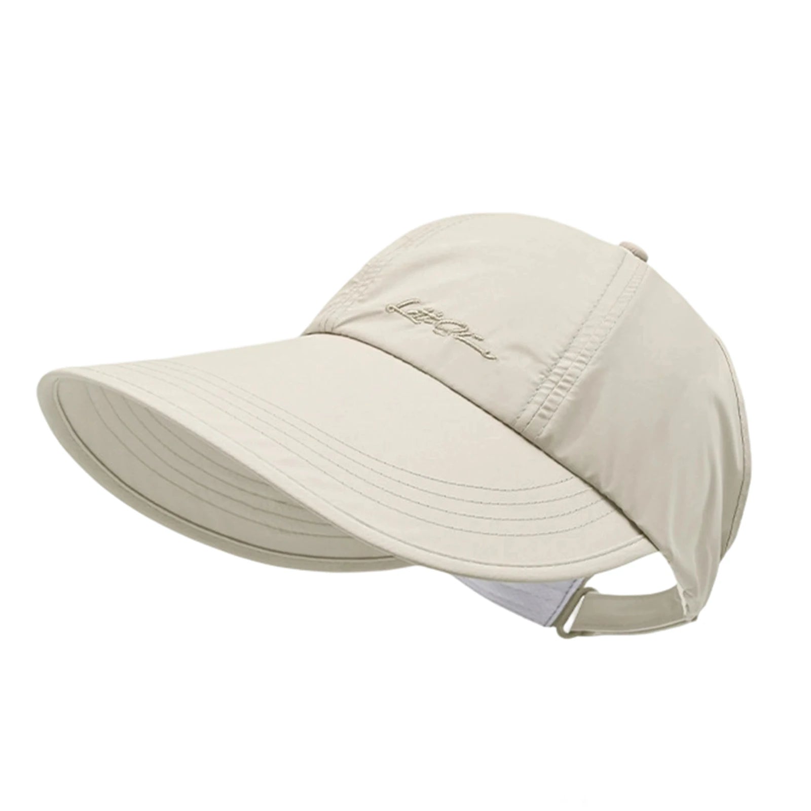 Men's and Women's Solid Color Baseball Caps Lightweight Wide Brimmed Outdoor Camping Hiking Caps Adjustable Buckle Sun Hats Qme Beige One Size