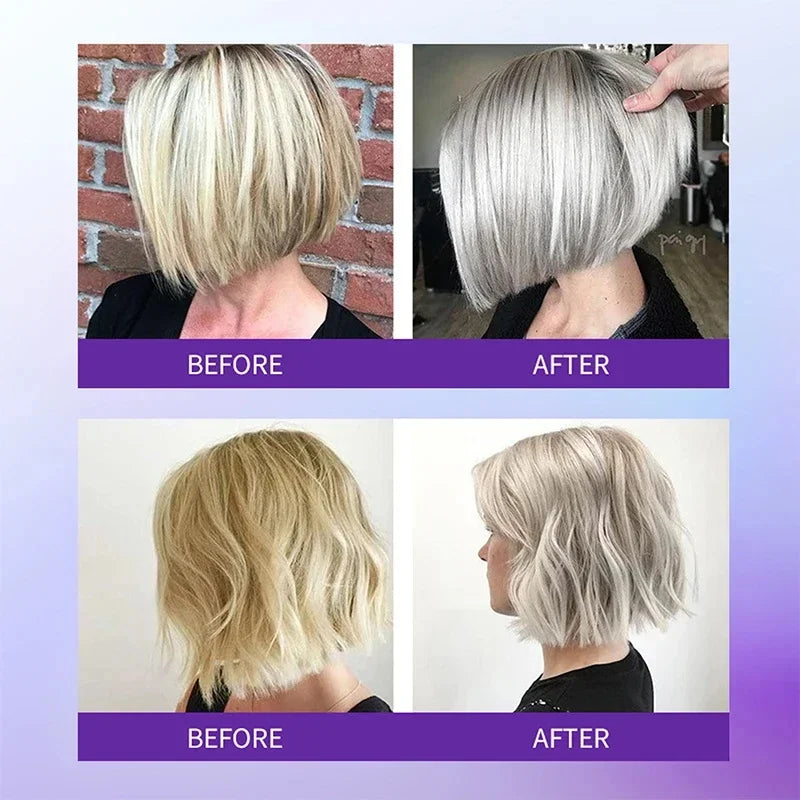 Keratin Purple Hair Mask 100g Repair Treatment for Gray & Yellowing Hair, Anti-Brass Toning Mask for Blonde & Bleached Hair Qme