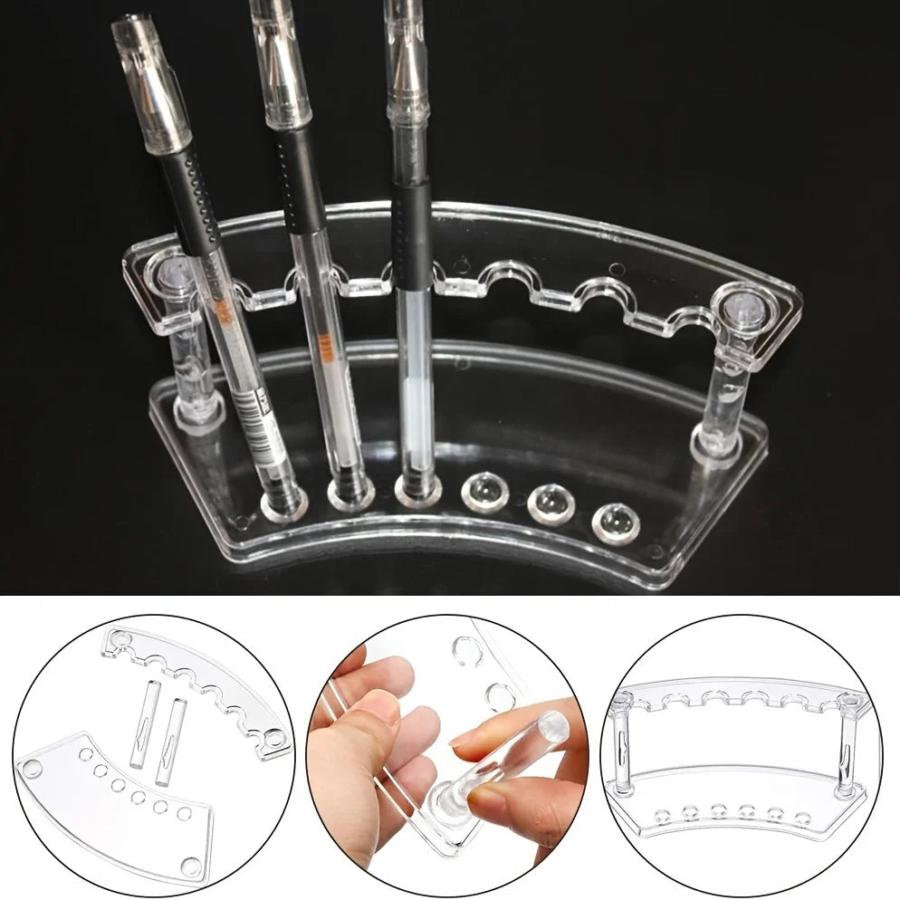 1pc or 2pcs 6-Slot Plastic Pen and Makeup Brush Holder for Home and Office Organization Qme