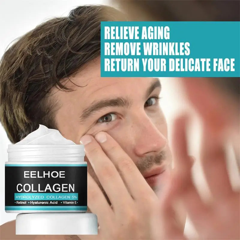 Anti-Wrinkle Cream for Men Mild Moisturizing Removing Wrinkles Firming Lifting Neck Fade Fine Lines Anti-Aging Facial Treatment Qme