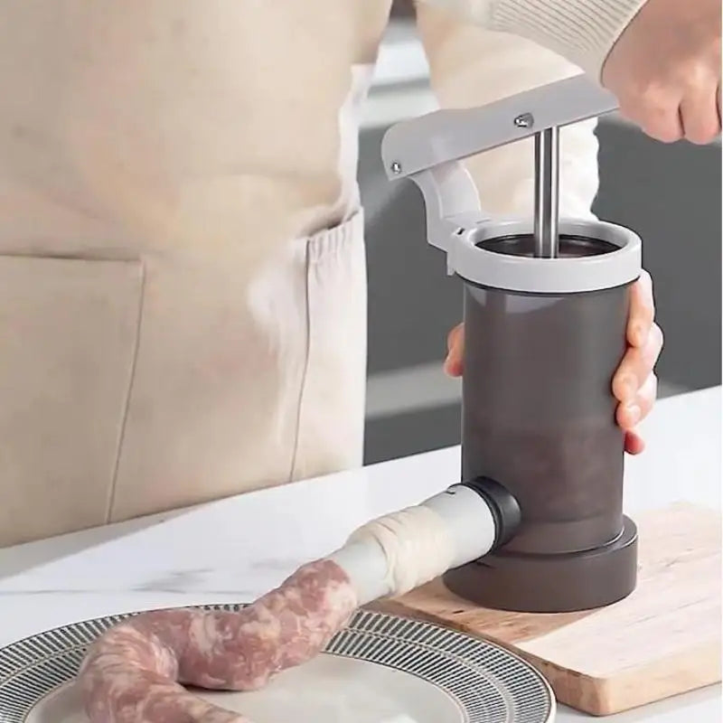 Homemade Sausage Maker With Stuffing Pipe Manual Fast Meat Stuffer Filling Machine Large Capacity Heavy Duty Kitchen Tools. Qme