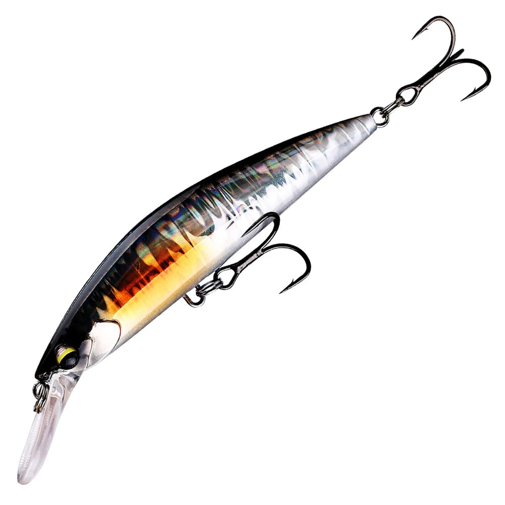 11cm Fishing Lures 29g Long Cast Minnow Hard Bait Double Hook Lifelike 3D Fishing Eyes Swimbait for Saltwater Freshwater Fishing Qme D