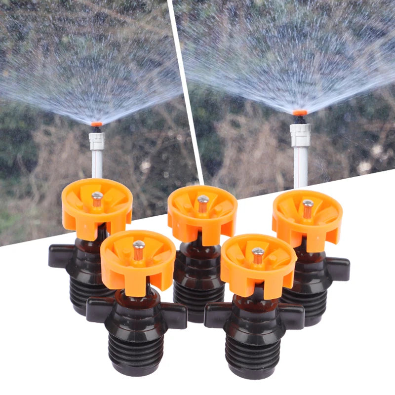 1/5Pcs 1/2" Male Thread Automatic Rotation 360 Degree Watering Nozzle Sprinkler Garden Park Lawn Flower Vegetable Irrigation. Qme