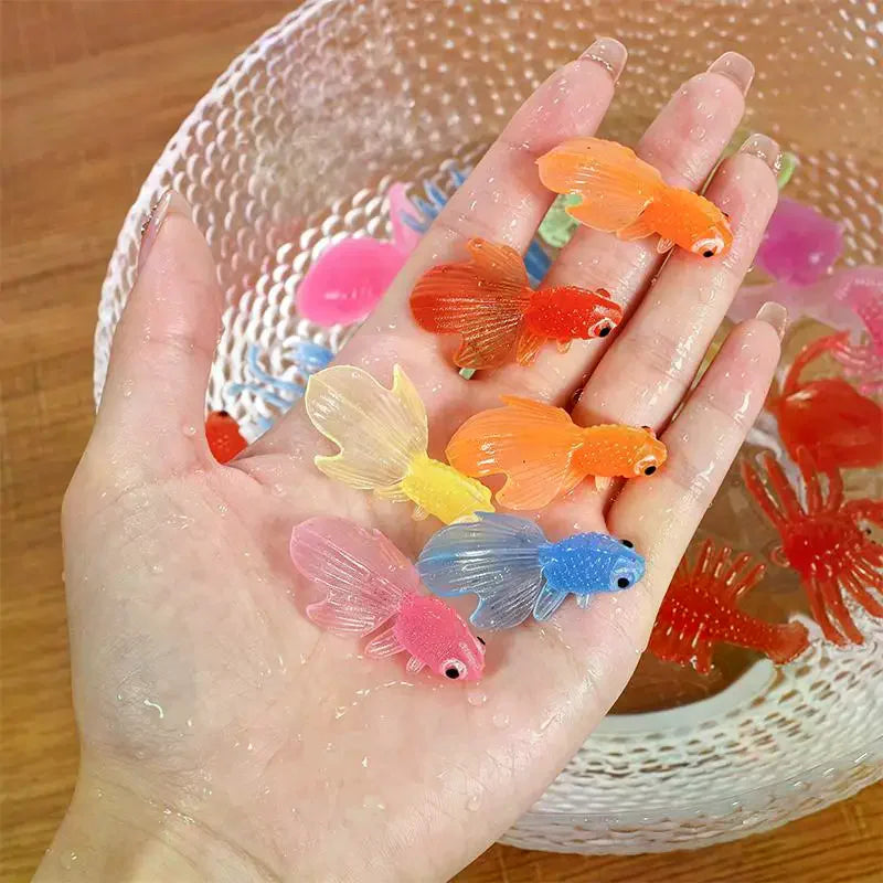 10/20/PCS Artificial Aquarium Goldfishes Fake Rubber Fish Ornament Realistic Moving Floating Fish Cat Toy Pet Supplies Qme