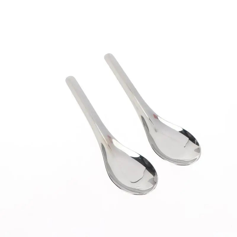 Stainless Steel Flat Bottom Spoons Long Handle Smooth Resistant Qme B