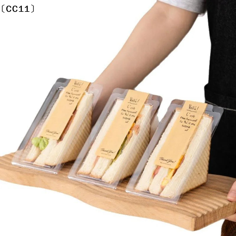 Disposable Triangular Sandwich Box Transparent Plastic Takeaway Qme