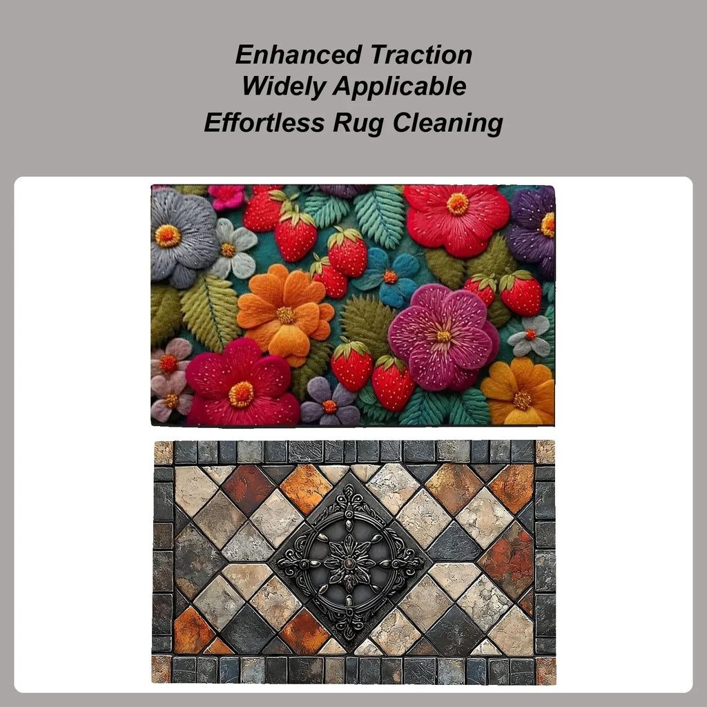 Retro Rug Anti-slip Doormat Kitchen 20x32 Inch Soft Square Home Decor Qme