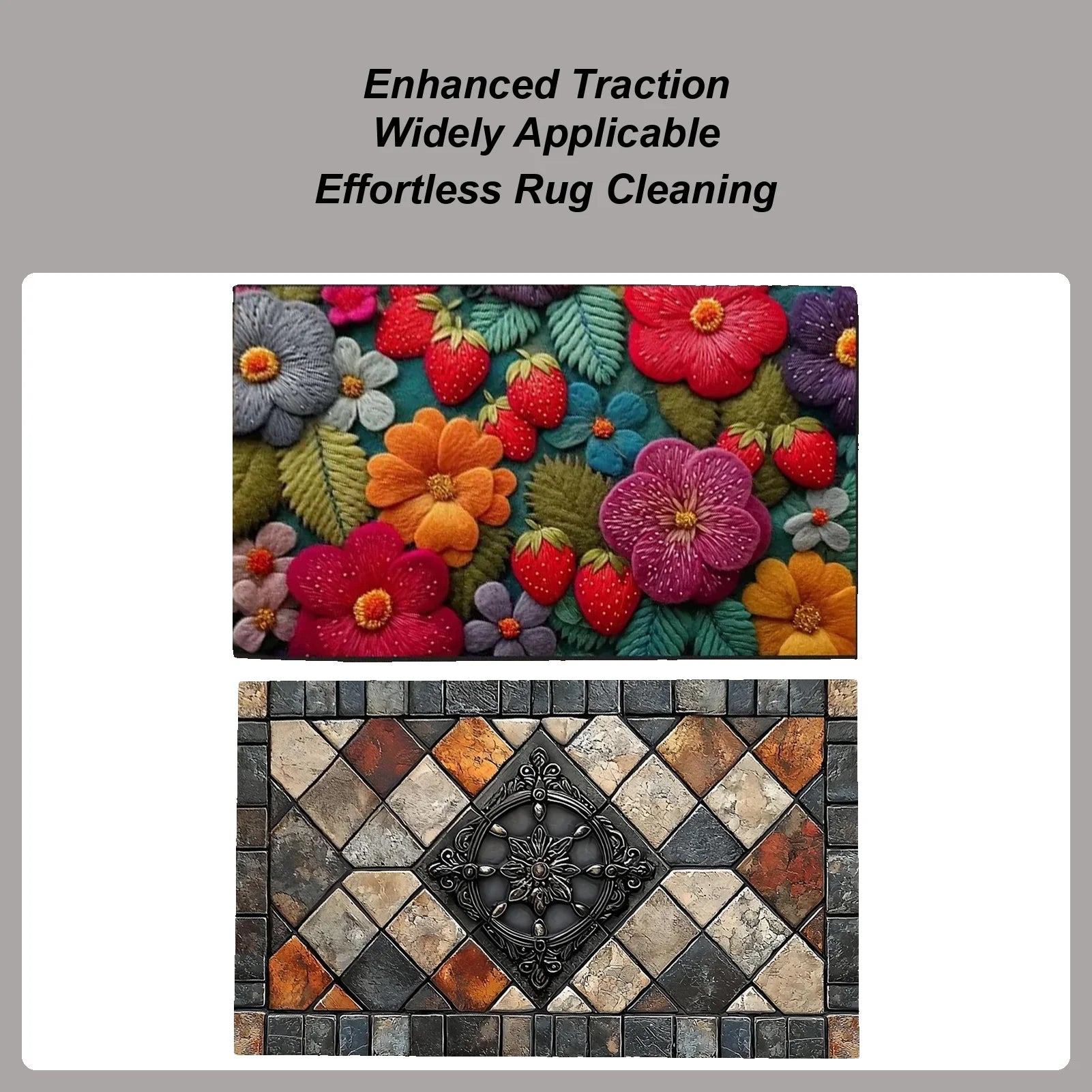 Retro Rug Anti-slip Doormat Kitchen 20x32 Inch Soft Square Home Decor Qme