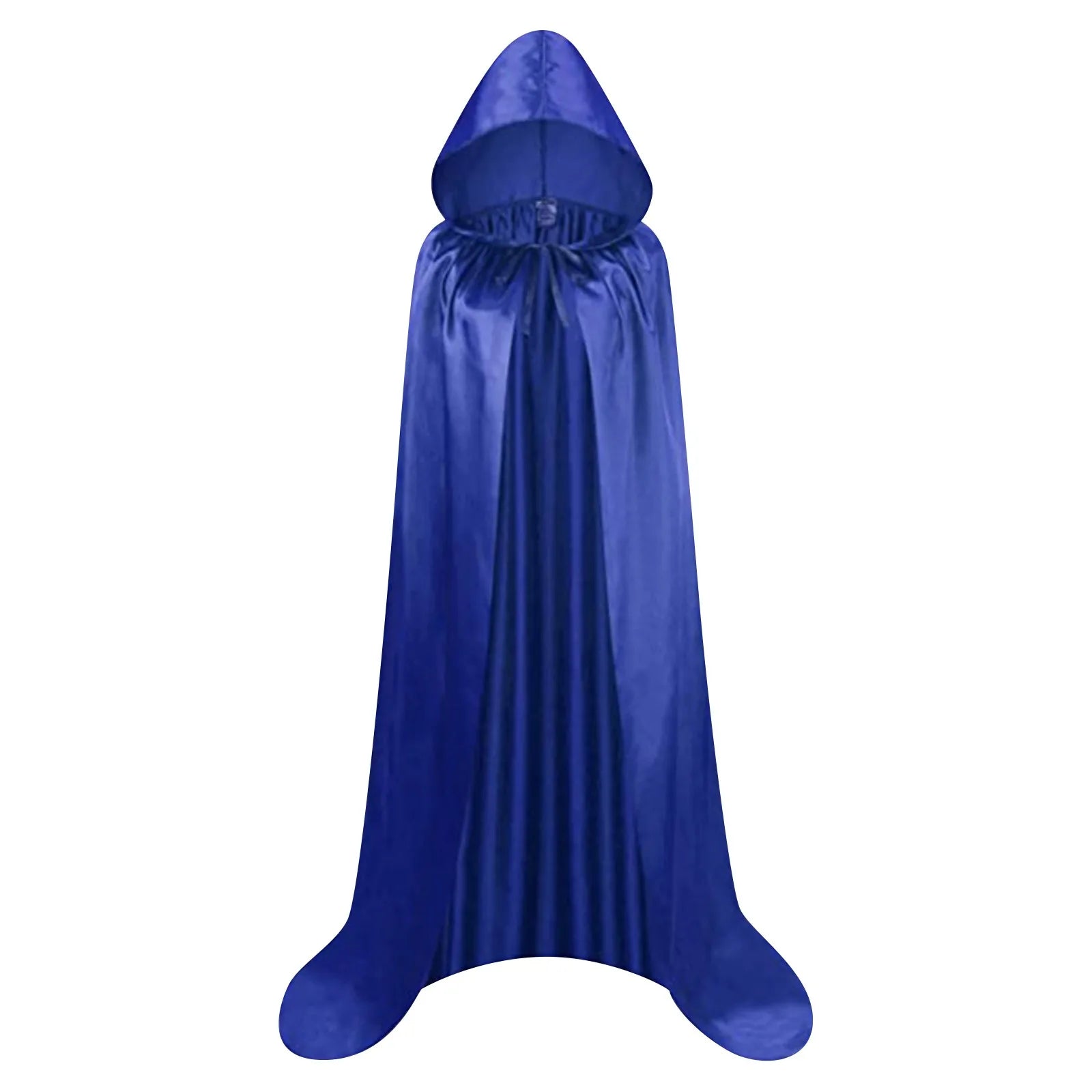 Medieval Wizard Vampire Solid Color Cloak Cosplay Costume Witch Hooded Cloak Carnival Party Dress Up Cape for Adult and Kid Qme Blue 110