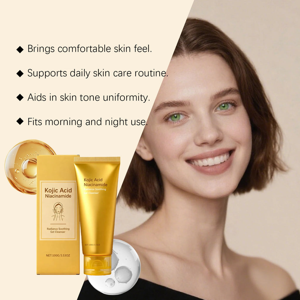 Radiance Soothing Gel Cleanser Skin Cleansing Brightening Hydrating Repair Face Foam Daily Cleanser for Sensitive Skin Skincare Qme