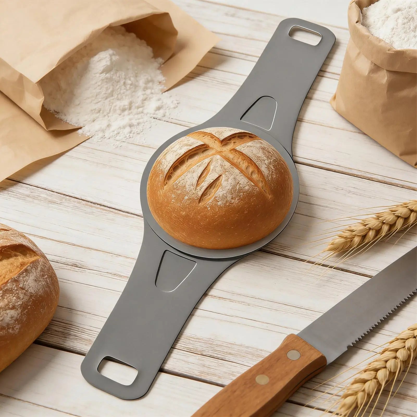 Bread Sling Round Non-stick Silicone Mat With Long Handles Bread Making Tools For Kneading Proofing Cutting Batter Flour Cooking Qme