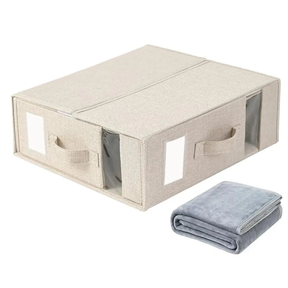 Bed Sheet Storage Sheets Organizer For Linen Closet Foldable Fabric Box Bedding Bag For Closet Bedroom Moving Apartment Dorm Qme White China Mainland