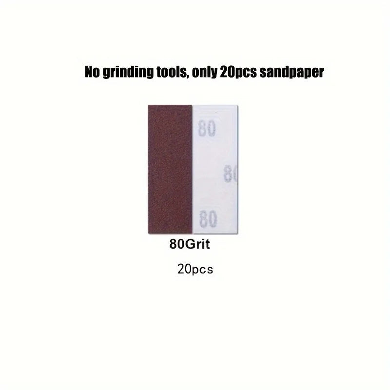 1/20/51PCS Micro Grinder Kit 3.5 X1 for Small Projects, Fine Handle Grinding Tool with Sandpaper 80 120 240 400 600 Grain Size Qme 20PCS 80Grit