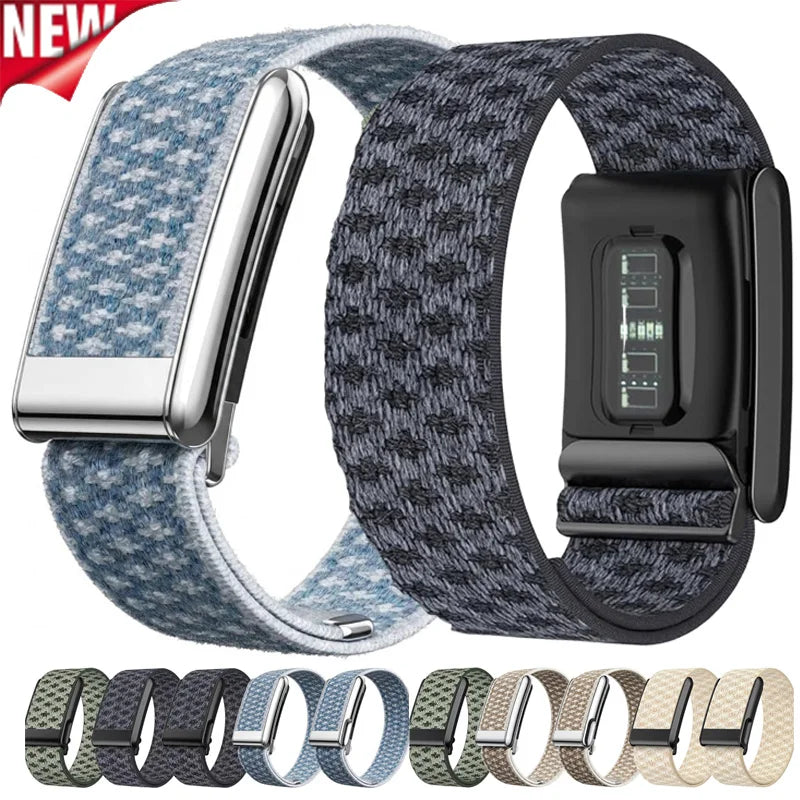 Suitable for Whoop 5.0/5.0MG Casual Nylon Sports Wristband Strap Cashmere Wool Elastic Replacement Wristband With Metal Frame Qme