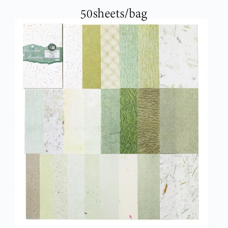 50 Sheets Morandi Pastel Texture Scrapbook Paper for Scrapbooking DIY Planner Journal Notebook Decoration Office Gift Qme 6