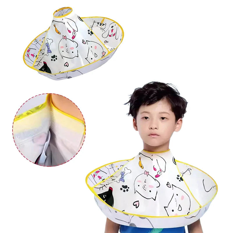Kids Hair Cutting Gown Hairdresser Apron Cloak Barber Cape Umbrella Qme