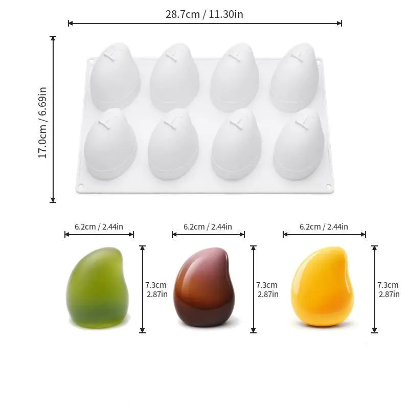 Mango Pear French Mousse Cake Baking Mold Fruit Shaped Dessert Qme A1
