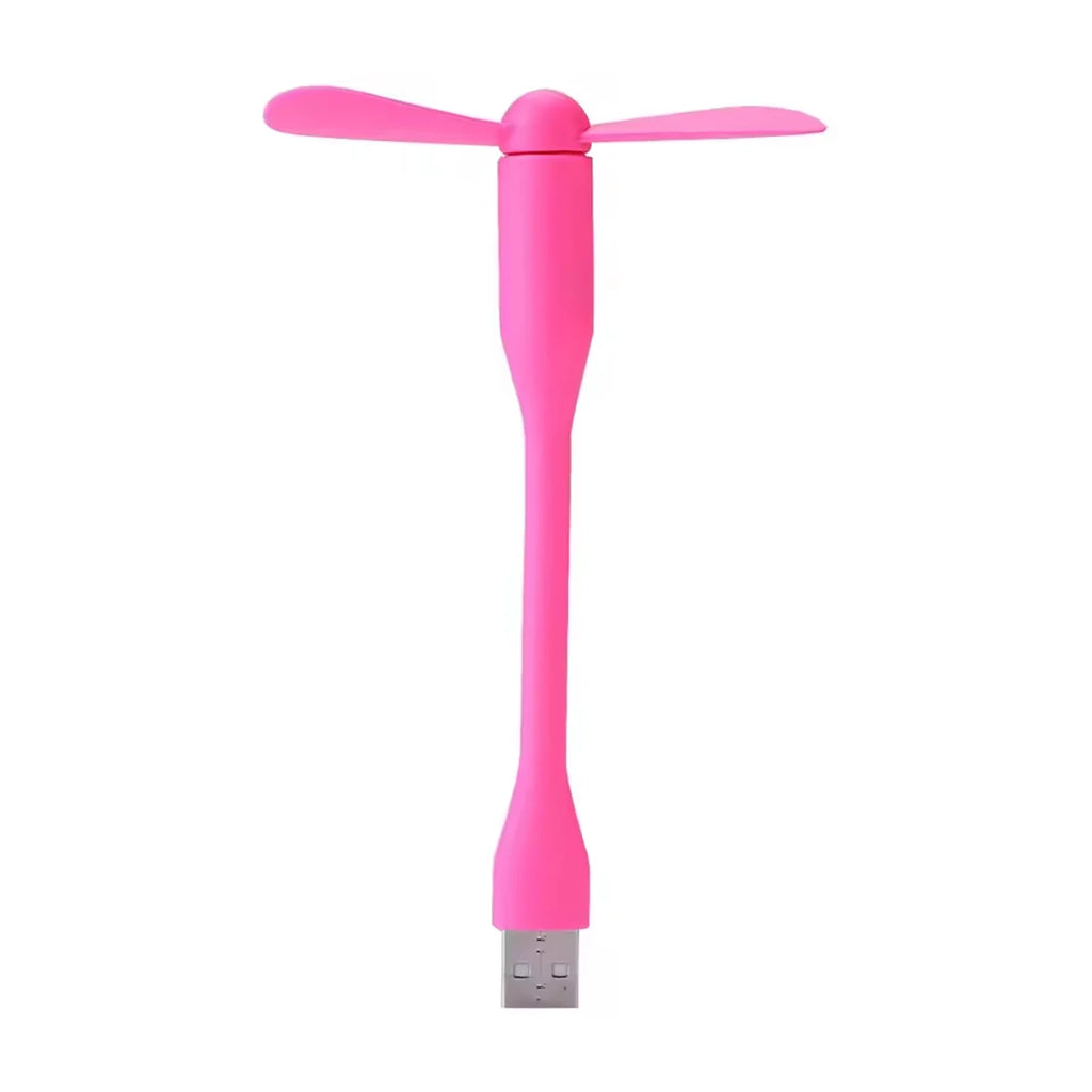 Mini USB Fan Flexible Bendable Power Bank Laptop AC Charger Portable Qme pink