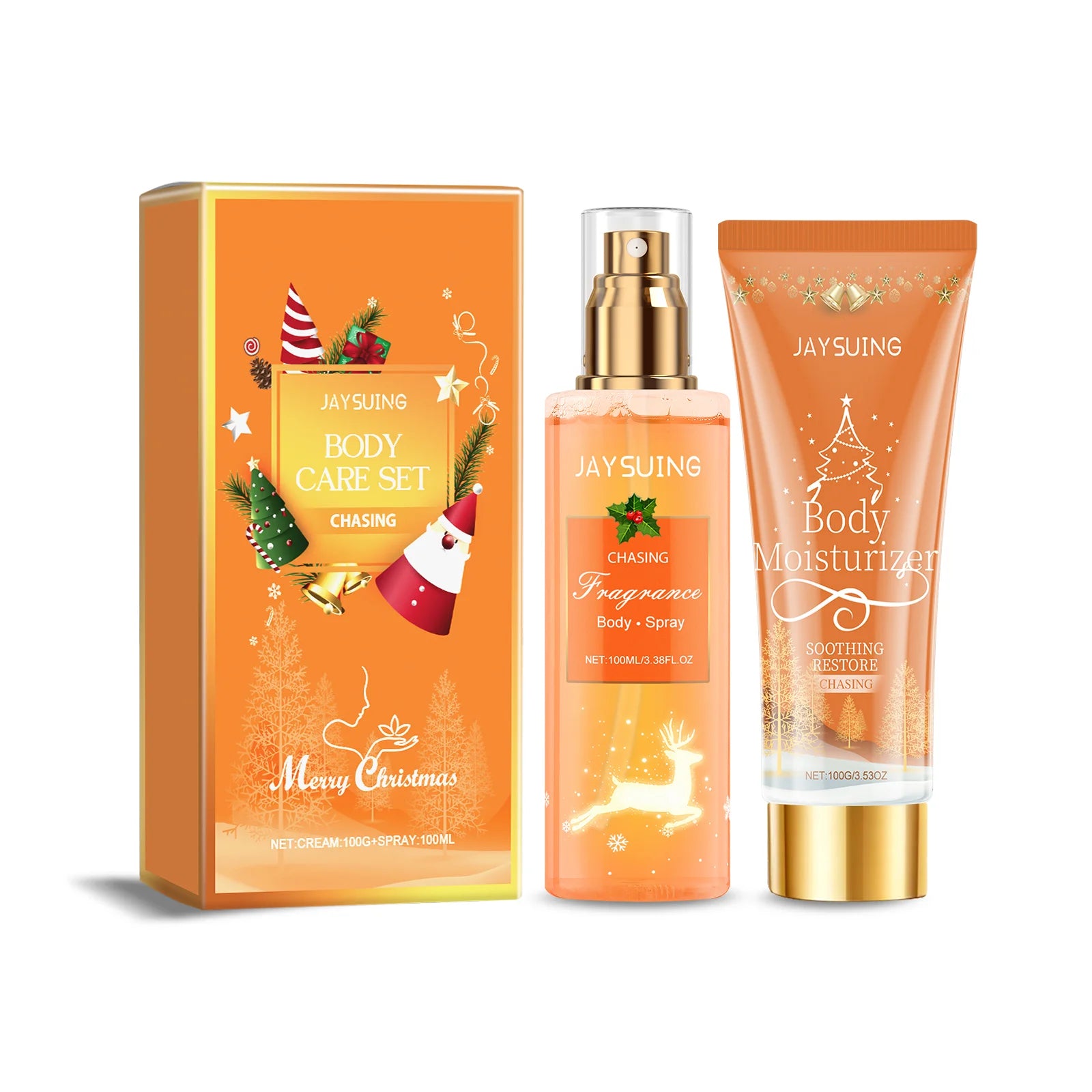 Christmas Scented Body Care Set Moisturizing Fragrance Body Spray & Lotion Long Lasting Fragrance Smoothing Body Repairing Dry Qme 1set Chasing