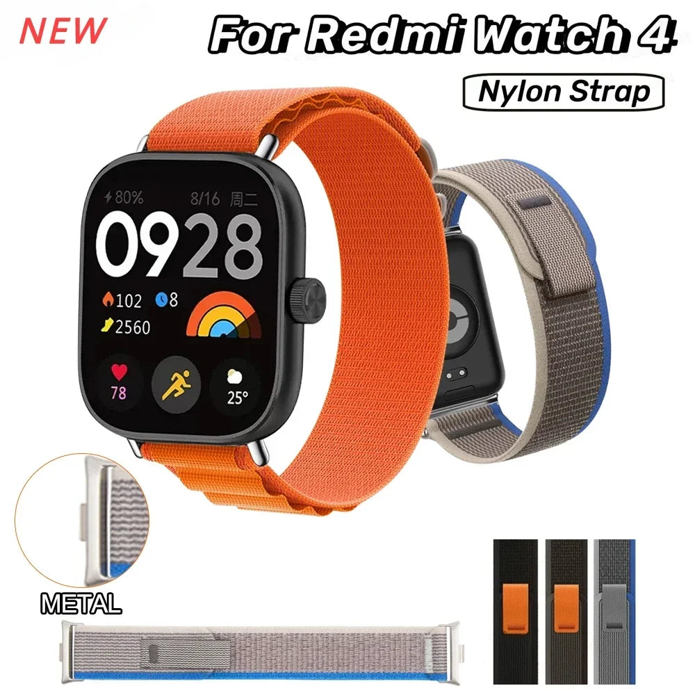 Strap for Xiaomi Redmi Watch 4 Smart Nylon Loop Adjustable Elastic Bracelet Watchband for iWatch Mi Band 8 Pro Band Accessories Qme