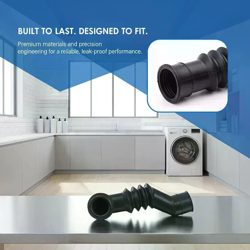 For Washing Machine Inner Drain Pipe Outlet Pipe Black With Extra Lining Flexible Rubber Hose Internal Connection Hose Qme