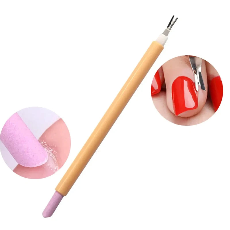 Doublehead Cuticle Trimmer Pusher Dead Skin Remover Nail Art Nipper Qme orange