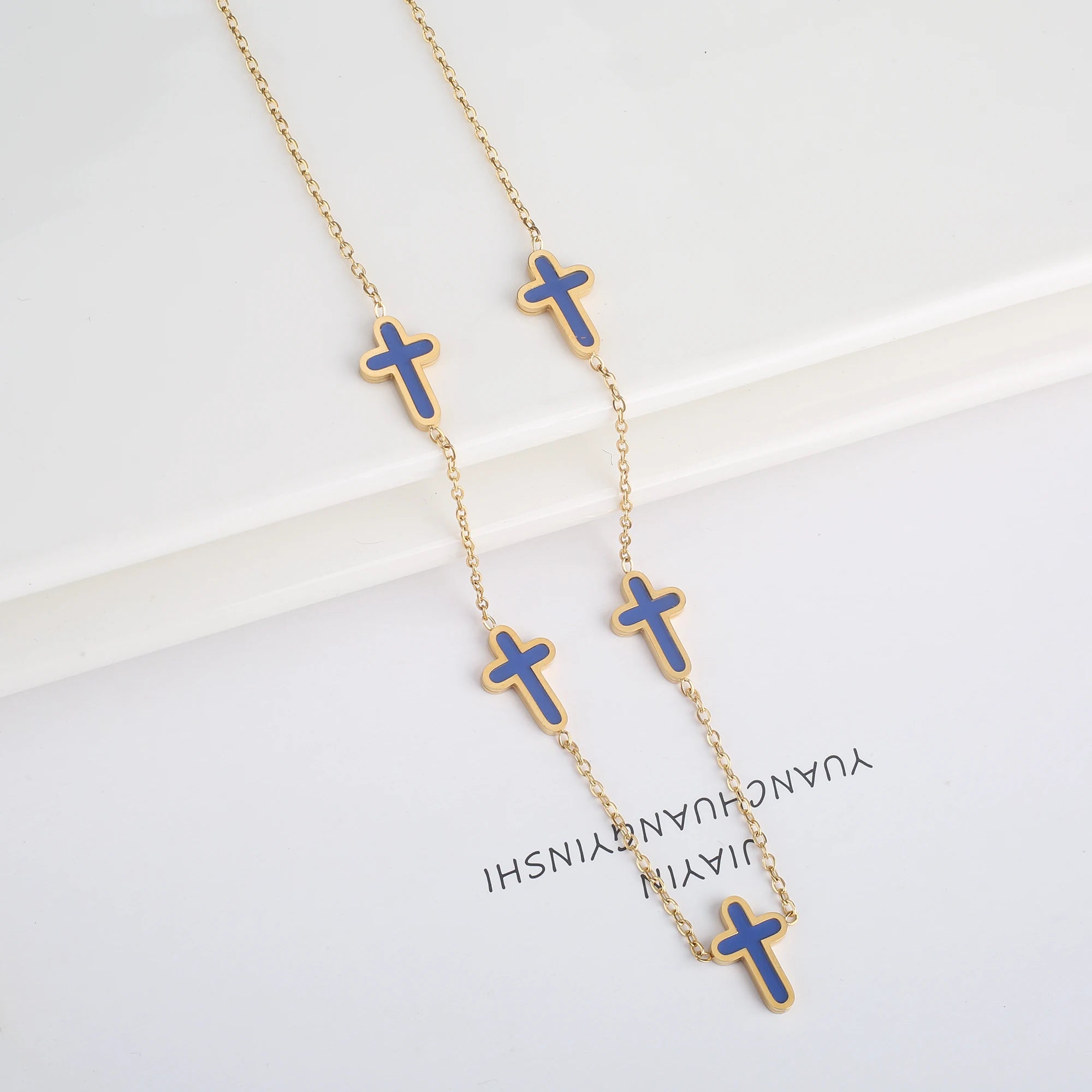 INS Charms Stainless Steel Shell Cross Necklace Jewelry Bracelet