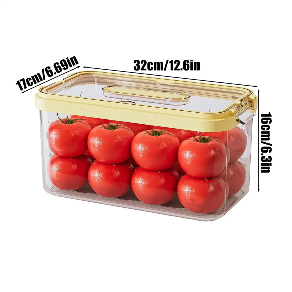 Refrigerator Storage Box With Lids Leakproof Transparent Large-Capacity Fruit Vegetable Storage Organizer For Flour Sugar Beans Qme