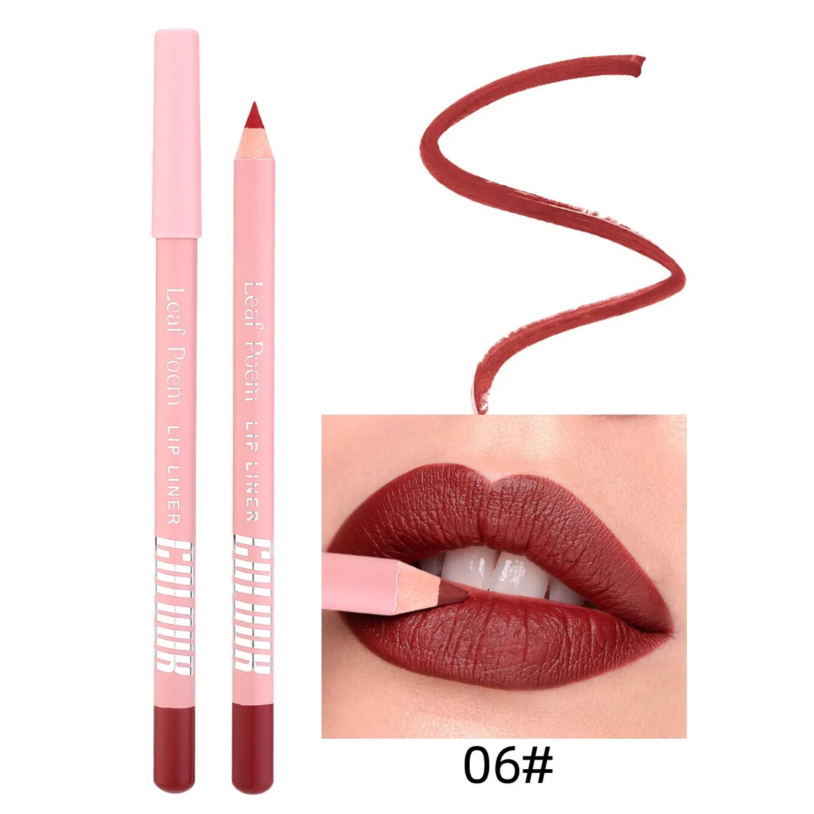 Nude Pink Lipliner Pencil Long-lasting Waterproof Red Brown Lip Contour Sculpt Pen Blendable High Pigmented Lipstick Makeup Qme 06