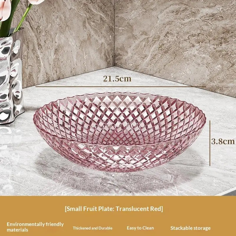 Transparent Flower Shaped Fruit Plate Aesthetic Plastic Dessert Salad Qme S Red