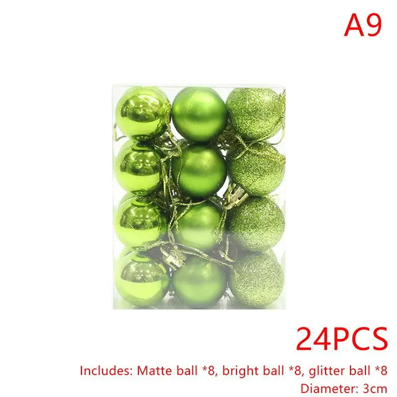 Round Christmas Ball Ornaments Hanging Xmas Tree Decor Balls Home Qme A9