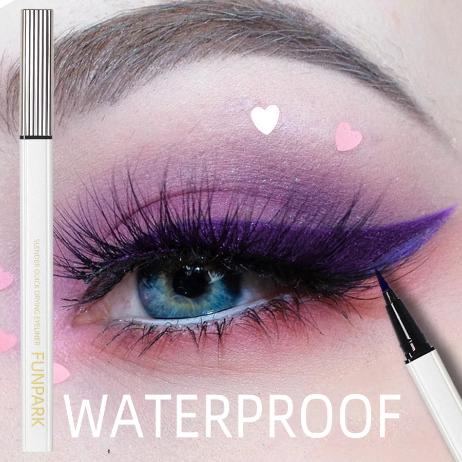 Purple Fine Liquid Eyeliner Long Lasting Eye Pen Waterproof Qme 08