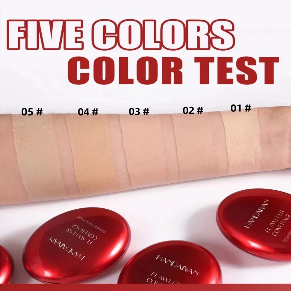  Air Cushion Foundation Light Natural Concealer Red Shell Foundation Natural Brighten Skin Color Long Lasting Makeup Foundation Qme