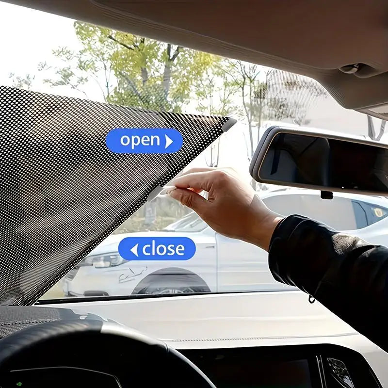 Portable Retractable Roller Shade With Suction Cups Sun Protection And Heat Insulation Perfect For Home Windows And Car Use Qme