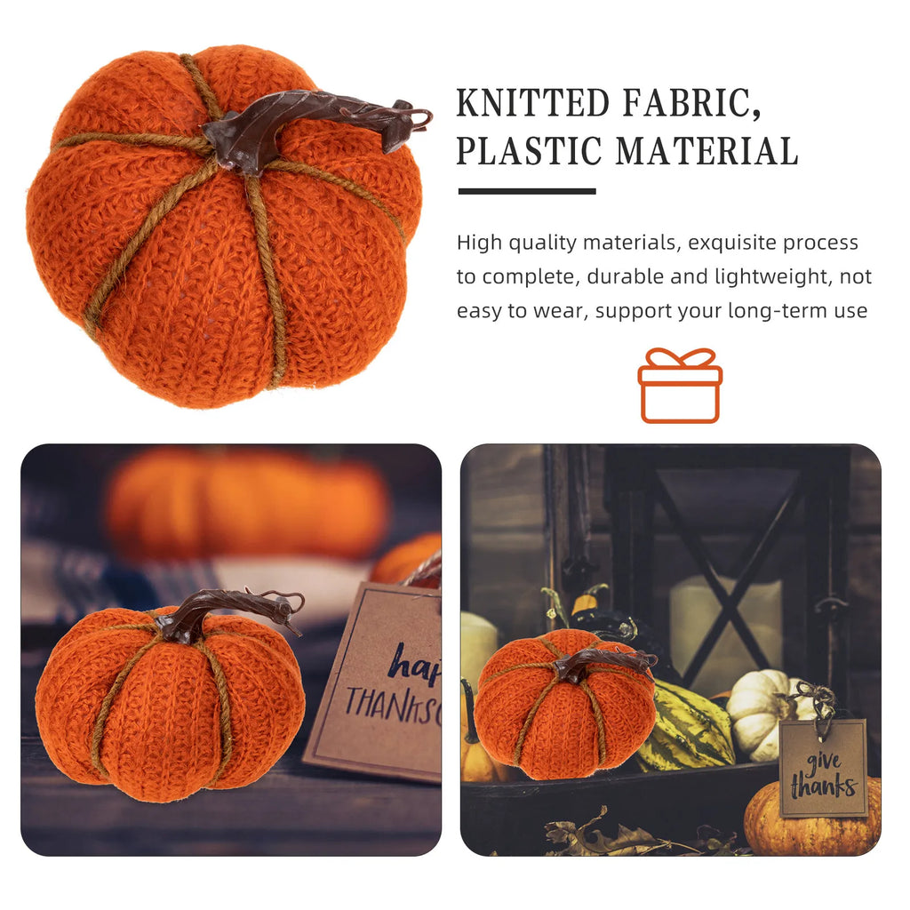 Simulation Pumpkin Decor Knitted Lifelike Pumpkin Ornament Festival Party Thanksgiving Decor Home DIY Scene Layout Photo Prop Qme